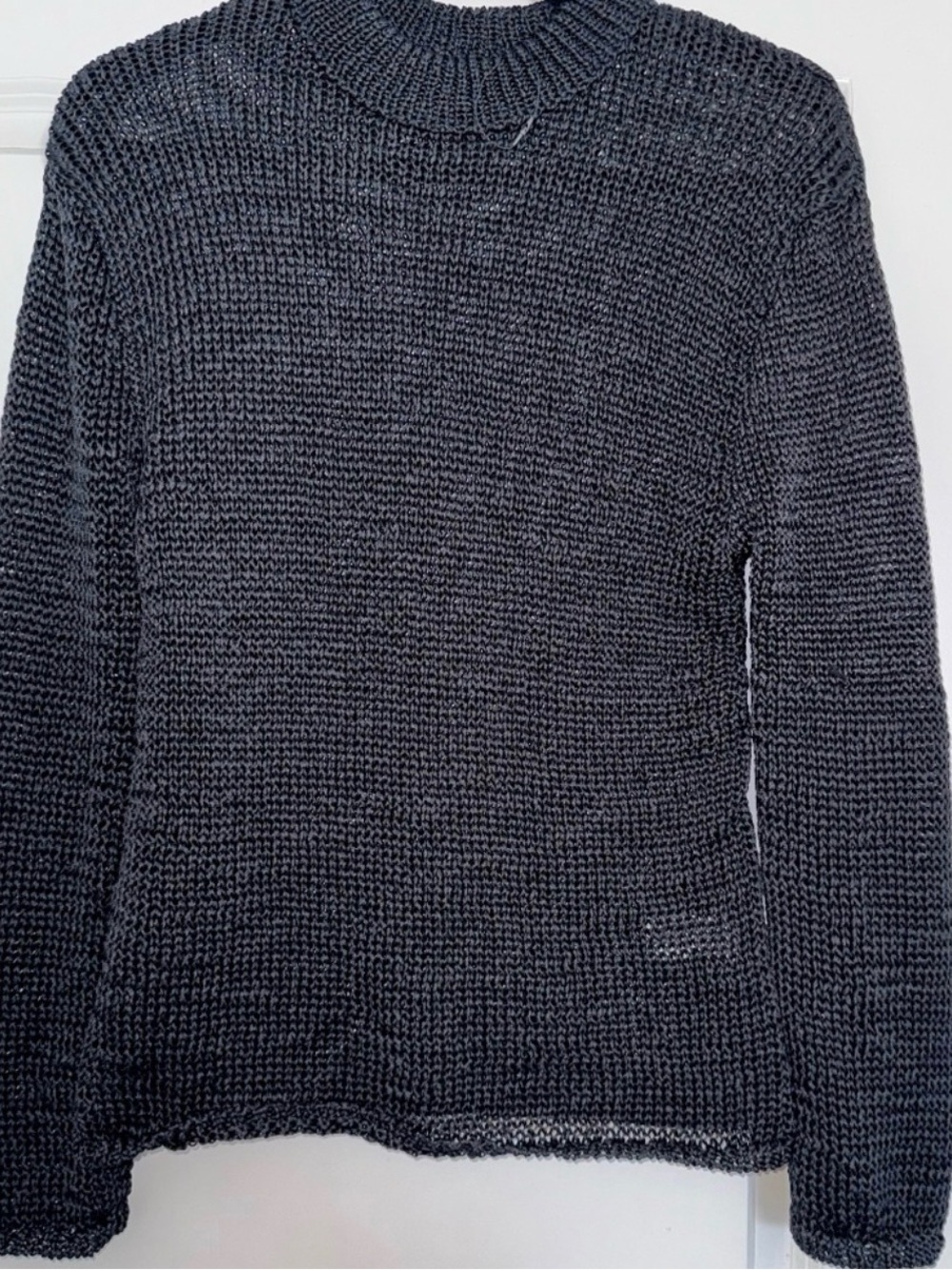 ZARA Sweater Chunky Open Knit TEXTURED MESH KNIT LONG SLEEVE TOP Sheen
Black S
